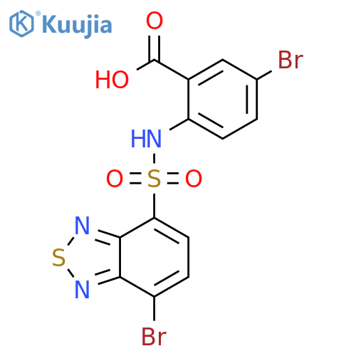 5-bromo-2-(7-bromo-2,1,3-benzothiadiazole-4-sulfonamido)benzoic acid structure
