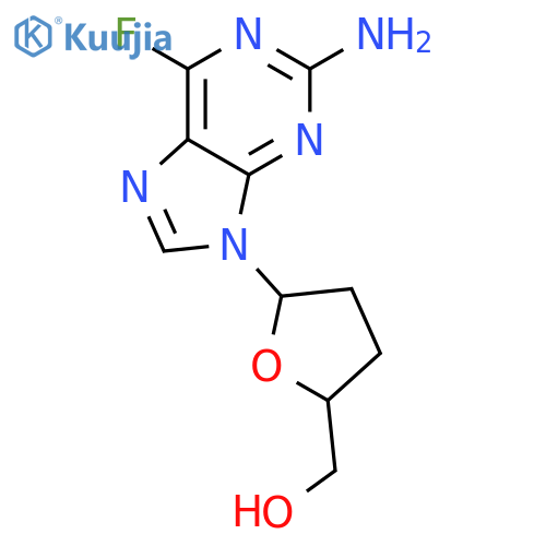 [(2S,5R)-5-(2-amino-6-fluoro-9H-purin-9-yl)tetrahydrofuran-2-yl]methanol structure