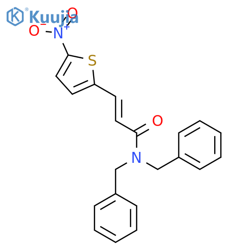 (2E)-N,N-dibenzyl-3-(5-nitrothiophen-2-yl)prop-2-enamide structure