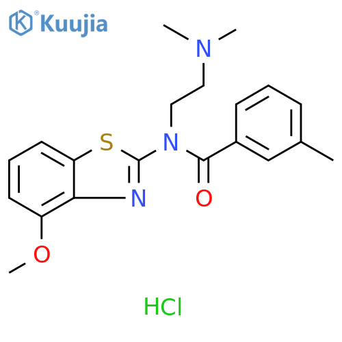N-[2-(dimethylamino)ethyl]-N-(4-methoxy-1,3-benzothiazol-2-yl)-3-methylbenzamide hydrochloride structure