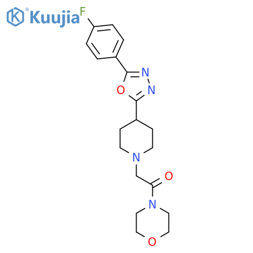2-{4-5-(4-fluorophenyl)-1,3,4-oxadiazol-2-ylpiperidin-1-yl}-1-(morpholin-4-yl)ethan-1-one structure
