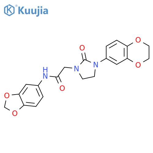 N-(2H-1,3-benzodioxol-5-yl)-2-3-(2,3-dihydro-1,4-benzodioxin-6-yl)-2-oxoimidazolidin-1-ylacetamide structure