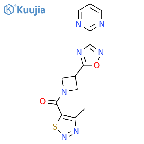 2-{5-1-(4-methyl-1,2,3-thiadiazole-5-carbonyl)azetidin-3-yl-1,2,4-oxadiazol-3-yl}pyrimidine structure
