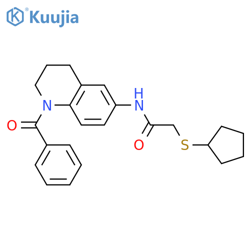 N-(1-benzoyl-1,2,3,4-tetrahydroquinolin-6-yl)-2-(cyclopentylsulfanyl)acetamide structure