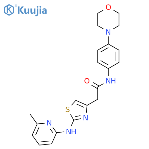 2-{2-(6-methylpyridin-2-yl)amino-1,3-thiazol-4-yl}-N-4-(morpholin-4-yl)phenylacetamide structure