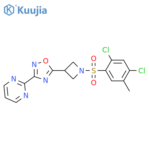 2-{5-1-(2,4-dichloro-5-methylbenzenesulfonyl)azetidin-3-yl-1,2,4-oxadiazol-3-yl}pyrimidine structure