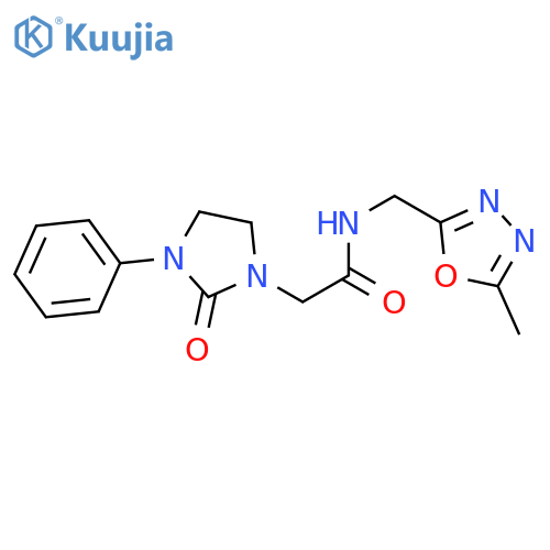 N-(5-methyl-1,3,4-oxadiazol-2-yl)methyl-2-(2-oxo-3-phenylimidazolidin-1-yl)acetamide structure