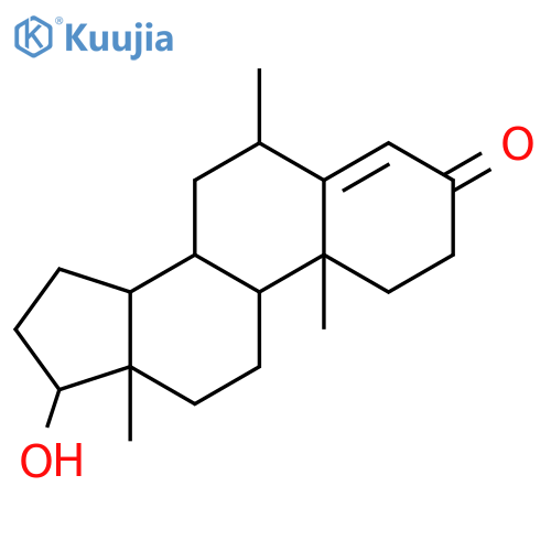Androst-4-en-3-one,17-hydroxy-6-methyl-, (6b,17b)- (9CI) structure