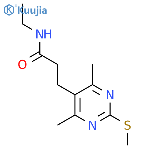 3-[4,6-dimethyl-2-(methylsulfanyl)pyrimidin-5-yl]-N-ethylpropanamide structure