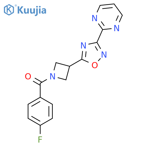2-{5-1-(4-fluorobenzoyl)azetidin-3-yl-1,2,4-oxadiazol-3-yl}pyrimidine structure