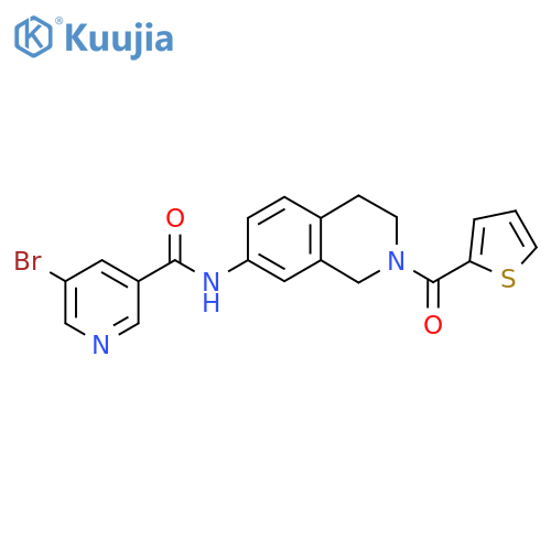 5-bromo-N-2-(thiophene-2-carbonyl)-1,2,3,4-tetrahydroisoquinolin-7-ylpyridine-3-carboxamide structure