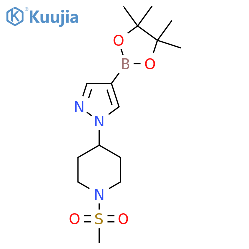 1-(Methylsulfonyl)-4-[4-(4,4,5,5-tetramethyl-1,3,2-dioxaborolan-2-yl)-1H-pyrazol-1-yl]piperidine structure