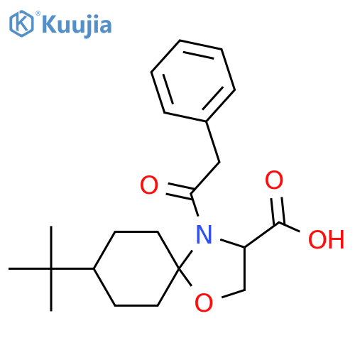 8-Tert-Butyl-4-(2-phenylacetyl)-1-oxa-4-azaspiro[4.5]decane-3-carboxylic acid structure
