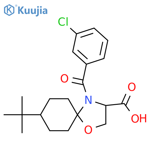 8-Tert-Butyl-4-(3-chlorobenzoyl)-1-oxa-4-azaspiro[4.5]decane-3-carboxylic acid structure