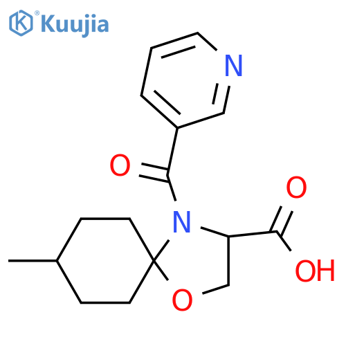 8-Methyl-4-(pyridine-3-carbonyl)-1-oxa-4-azaspiro[4.5]decane-3-carboxylic acid structure