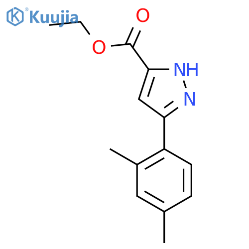 Ethyl 5-(2,4-dimethylphenyl)-1H-pyrazole-3-carboxylate structure