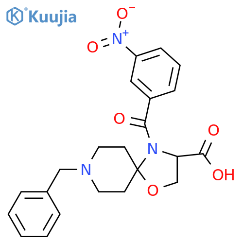 8-Benzyl-4-(3-nitrobenzoyl)-1-oxa-4,8-diazaspiro[4.5]decane-3-carboxylic acid structure