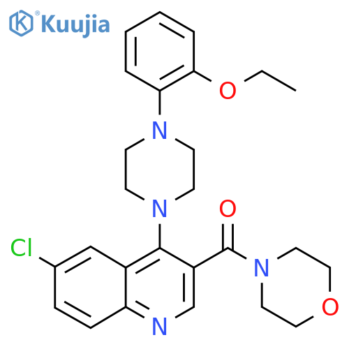6-chloro-4-[4-(2-ethoxyphenyl)piperazin-1-yl]-3-(morpholine-4-carbonyl)quinoline structure