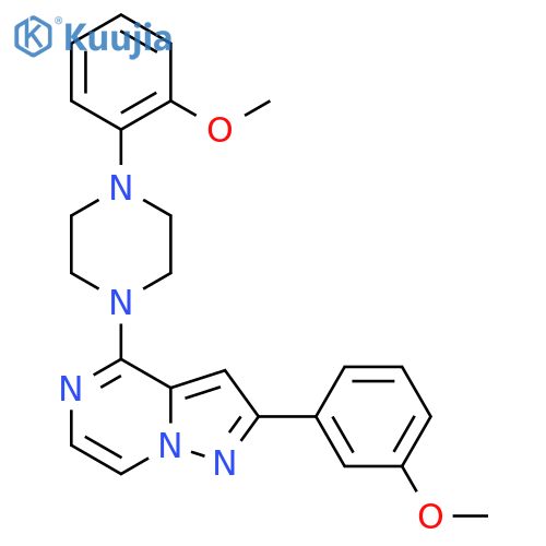 1-(2-methoxyphenyl)-4-[2-(3-methoxyphenyl)pyrazolo[1,5-a]pyrazin-4-yl]piperazine structure