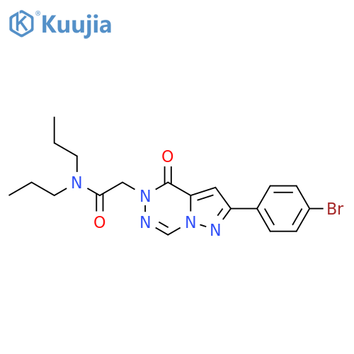 2-[2-(4-bromophenyl)-4-oxo-4H,5H-pyrazolo[1,5-d][1,2,4]triazin-5-yl]-N,N-dipropylacetamide structure