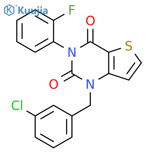 1-[(3-chlorophenyl)methyl]-3-(2-fluorophenyl)-1H,2H,3H,4H-thieno[3,2-d]pyrimidine-2,4-dione structure