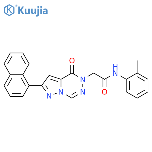 N-(2-methylphenyl)-2-[2-(naphthalen-1-yl)-4-oxo-4H,5H-pyrazolo[1,5-d][1,2,4]triazin-5-yl]acetamide structure