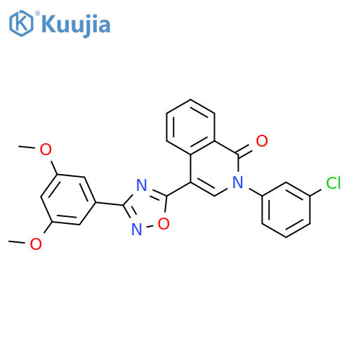 2-(3-chlorophenyl)-4-[3-(3,5-dimethoxyphenyl)-1,2,4-oxadiazol-5-yl]-1,2-dihydroisoquinolin-1-one structure