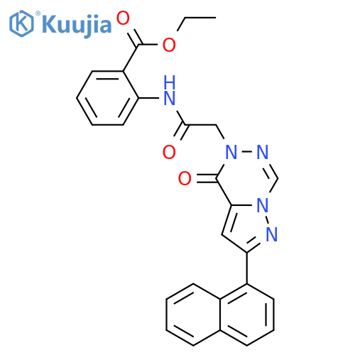ethyl 2-{2-[2-(naphthalen-1-yl)-4-oxo-4H,5H-pyrazolo[1,5-d][1,2,4]triazin-5-yl]acetamido}benzoate structure