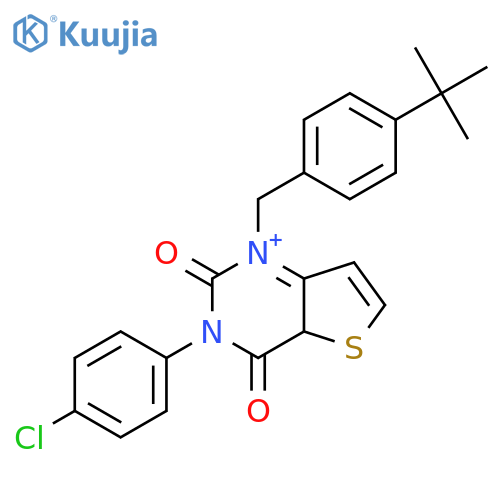 1-[(4-tert-butylphenyl)methyl]-3-(4-chlorophenyl)-1H,2H,3H,4H-thieno[3,2-d]pyrimidine-2,4-dione structure