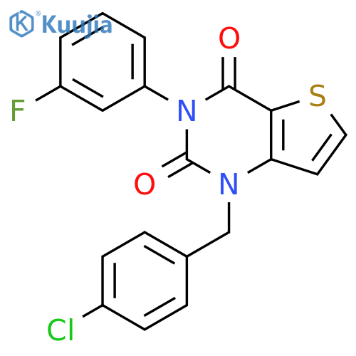 1-[(4-chlorophenyl)methyl]-3-(3-fluorophenyl)-1H,2H,3H,4H-thieno[3,2-d]pyrimidine-2,4-dione structure