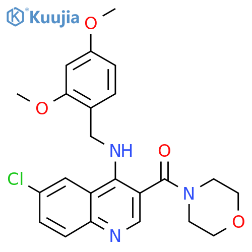 6-chloro-N-[(2,4-dimethoxyphenyl)methyl]-3-(morpholine-4-carbonyl)quinolin-4-amine structure