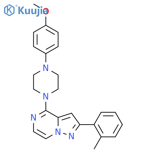 1-(4-methoxyphenyl)-4-[2-(2-methylphenyl)pyrazolo[1,5-a]pyrazin-4-yl]piperazine structure