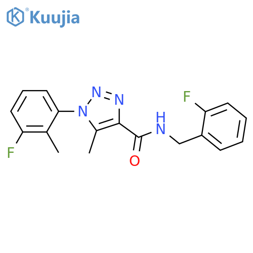 1-(3-fluoro-2-methylphenyl)-N-[(2-fluorophenyl)methyl]-5-methyl-1H-1,2,3-triazole-4-carboxamide structure