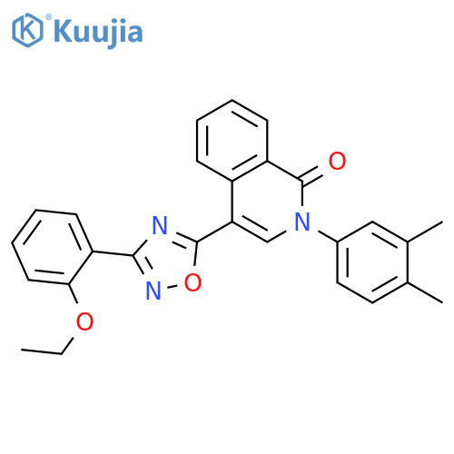2-(3,4-dimethylphenyl)-4-[3-(2-ethoxyphenyl)-1,2,4-oxadiazol-5-yl]-1,2-dihydroisoquinolin-1-one structure