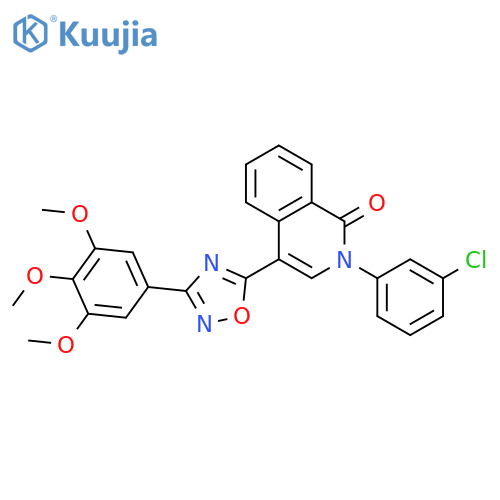 2-(3-chlorophenyl)-4-[3-(3,4,5-trimethoxyphenyl)-1,2,4-oxadiazol-5-yl]-1,2-dihydroisoquinolin-1-one structure