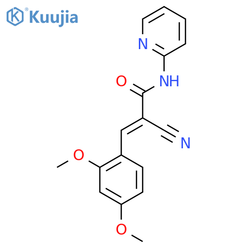 (2E)-2-cyano-3-(2,4-dimethoxyphenyl)-N-(pyridin-2-yl)prop-2-enamide structure