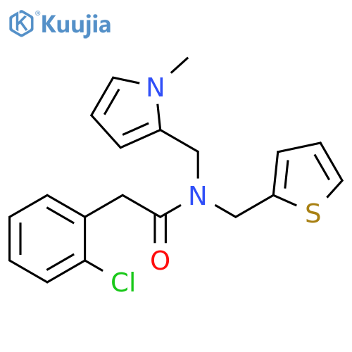2-(2-chlorophenyl)-N-(1-methyl-1H-pyrrol-2-yl)methyl-N-(thiophen-2-yl)methylacetamide structure