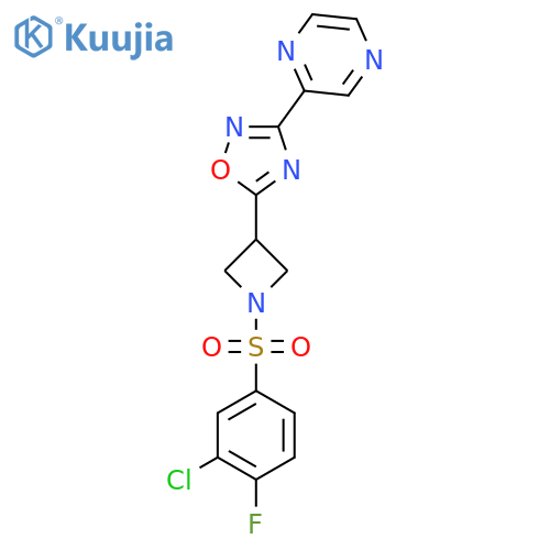 2-{5-1-(3-chloro-4-fluorobenzenesulfonyl)azetidin-3-yl-1,2,4-oxadiazol-3-yl}pyrazine structure