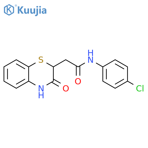 N-(4-chlorophenyl)-2-(3-oxo-3,4-dihydro-2H-1,4-benzothiazin-2-yl)acetamide structure