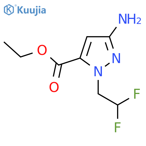 Ethyl 3-amino-1-(2,2-difluoroethyl)-1H-pyrazole-5-carboxylate structure