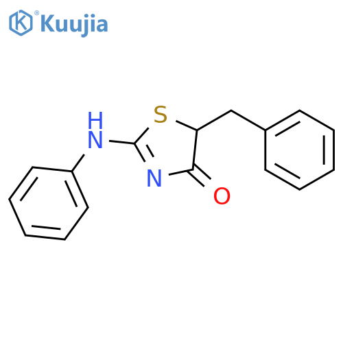 (2E)-5-benzyl-2-(phenylimino)-1,3-thiazolidin-4-one structure