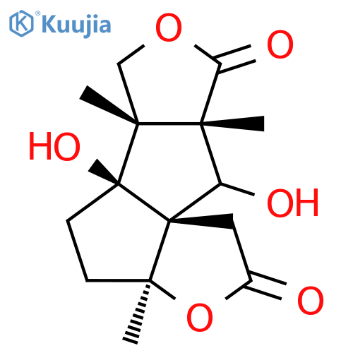 8H-Pentaleno[4,3a-b:1,2-c']difuran-2,8(1H)-dione, octahydro-5a,9-dihydroxy-3a,5b,8a-trimethyl-, (3aS,5aS,5bS,8aS,9R,9aS)- structure