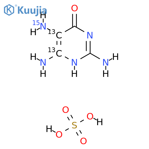 6-Hydroxy-2,4,5-triaminopyrimidine-13C2,15N, Sulfate structure