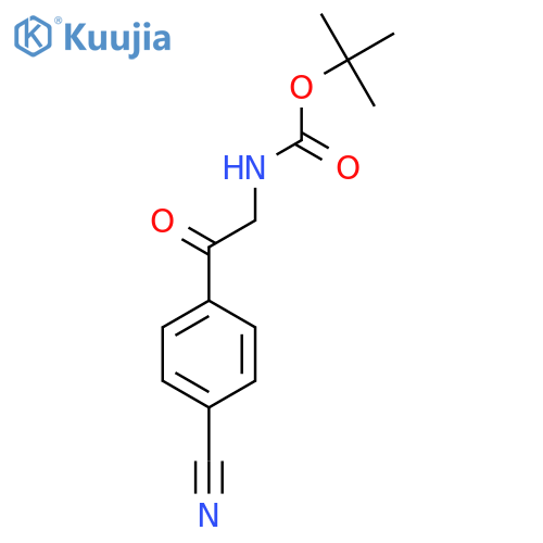 tert-butyl N-2-(4-cyanophenyl)-2-oxoethylcarbamate structure