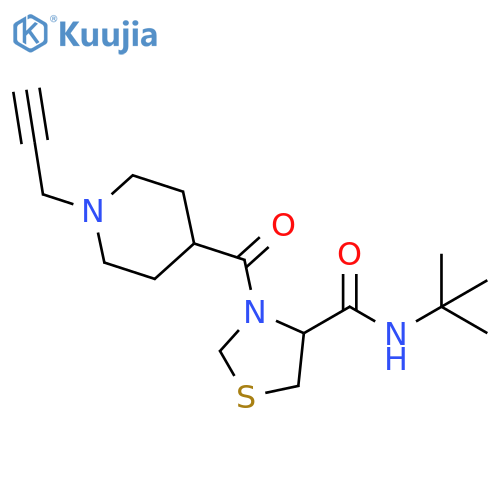 4-Thiazolidinecarboxamide, N-(1,1-dimethylethyl)-3-[[1-(2-propyn-1-yl)-4-piperidinyl]carbonyl]- structure
