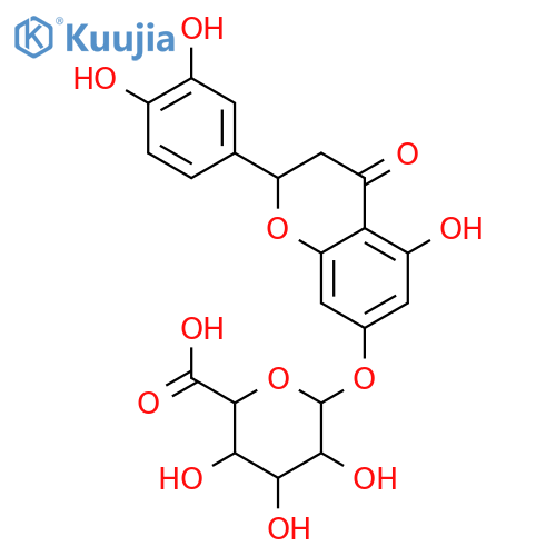 b-D-Glucopyranosiduronic acid,(2R)-2-(3,4-dihydroxyphenyl)-3,4-dihydro-5-hydroxy-4-oxo-2H-1-benzopyran-7-yl structure