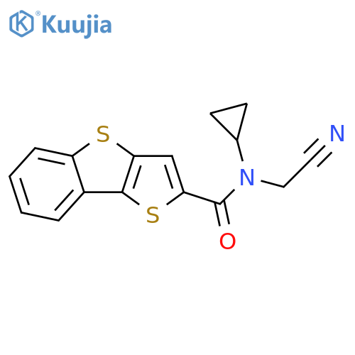 Benzo[b]thieno[2,3-d]thiophene-2-carboxamide, N-(cyanomethyl)-N-cyclopropyl- structure