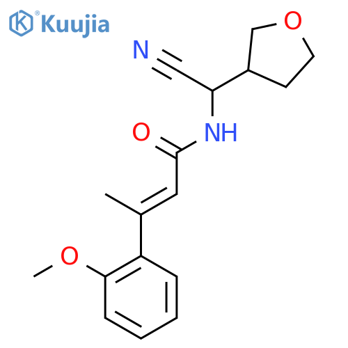 N-[cyano(oxolan-3-yl)methyl]-3-(2-methoxyphenyl)but-2-enamide structure