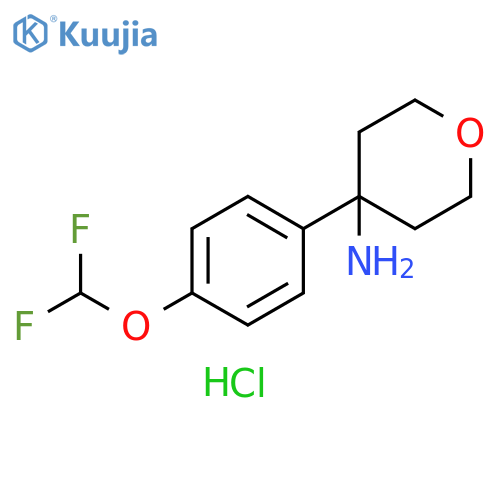 4-[4-(difluoromethoxy)phenyl]oxan-4-amine hydrochloride structure