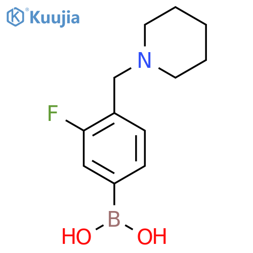 3-Fluoro-4-(piperidin-1-ylmethyl)phenylboronic acid structure